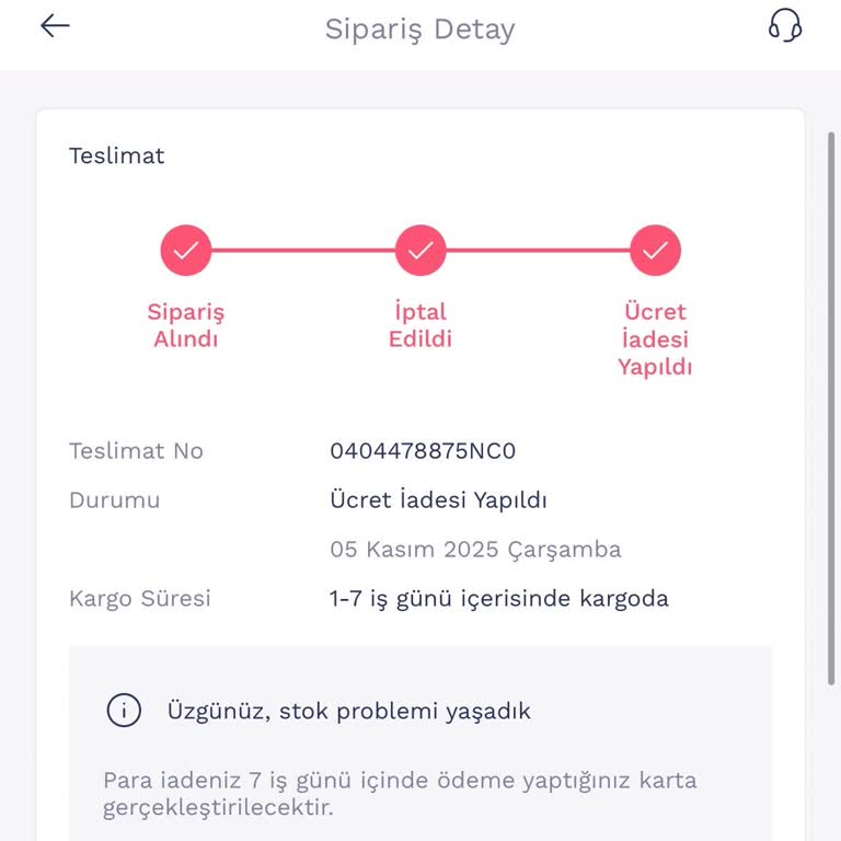 Siparişim Gerekçesiz İptal Edildi Ve Geç Bilgilendirildim