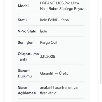 Garanti Kapsamındaki Robot Süpürgeye Sürekli Yeni Arıza Ve Ücret Talepleri