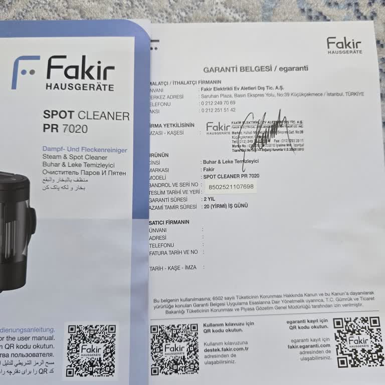 Buharlı Temizlik Makinesinde Yer Silme Aparatı Eksik Çıktı