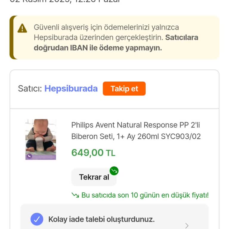 Yanlış Biberon Gönderimiyle İki Kez Mağdur Edildim