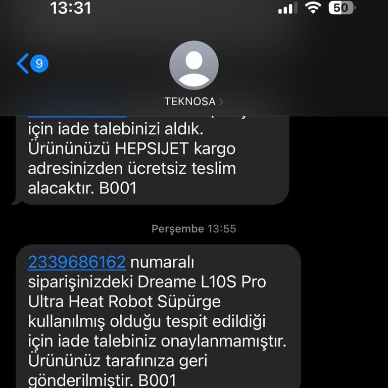 Kırık Parça İle Teslim Edilen Robot Süpürgede İade Ve Çözüm Mağduriyeti