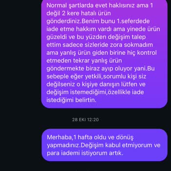 Kusurlu Ürünler Ve Para İadesi Talebime Cevap Verilmemesi
