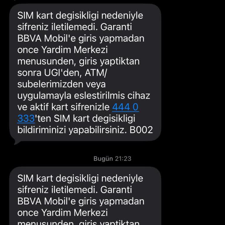 Sim Kart Değişikliği Sonrası Garanti BBVA'ya Giriş Yapamıyorum, Acil Çözüm Bekliyorum