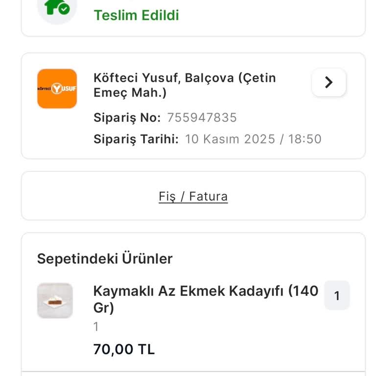 Migros Yemek Teslim Edilmeyen Siparişe Çözüm Ve İade Sunulmuyor