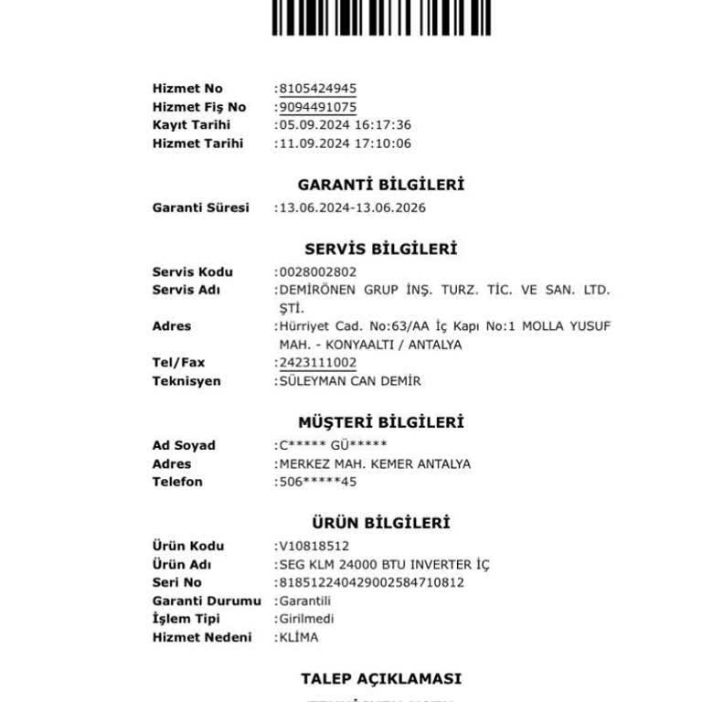 SEG Klima Sürekli Arızalanıyor, Servis Ücret Talep Ediyor Ve Kalıcı Çözüm Sunmuyor
