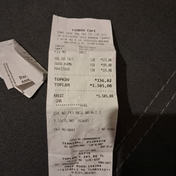 Timboo Armada'da Menü Ve Fiş Fiyat Farkı İle Kaba Personel Davranışı