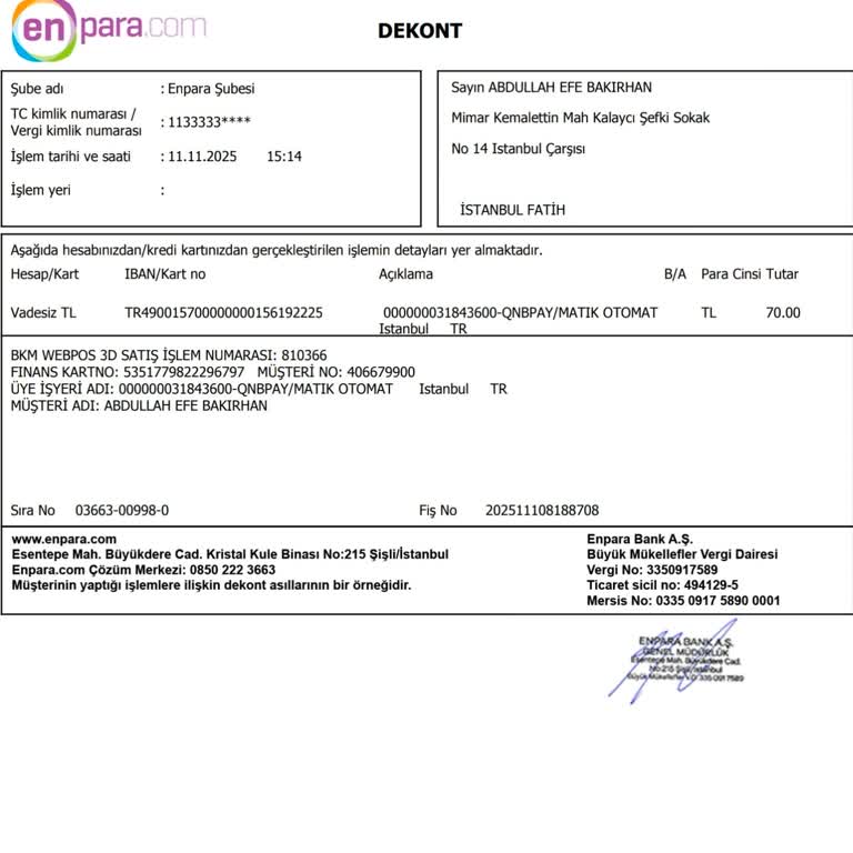 Matik Otomatından Su Alırken Fazla Ücret Çekildi