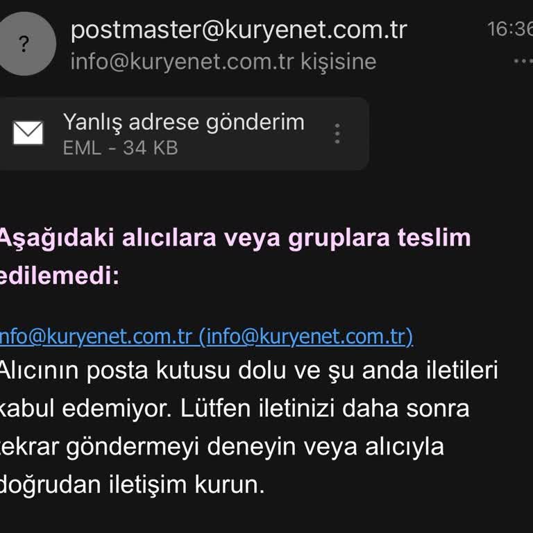Kuryenet'e Ulaşamama Ve Yanlış Adrese Teslimat Sorunu
