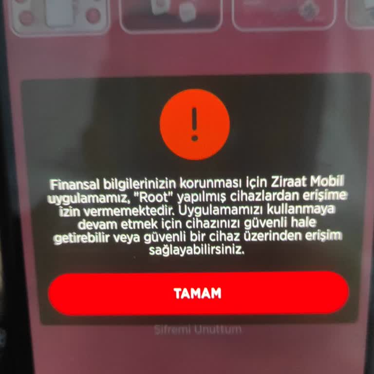 Root Hatası Nedeniyle Ziraat Mobil Uygulamasına Giriş Yapamıyorum