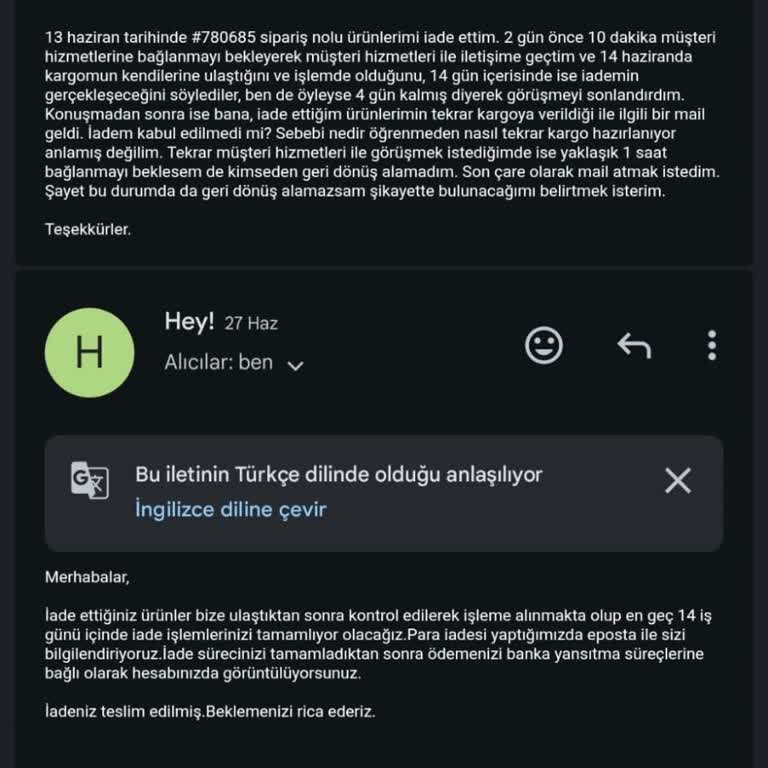 6 Aydır İadem Yapılmadı, Sürekli Oyalandım Ve Dekont Gönderilmedi