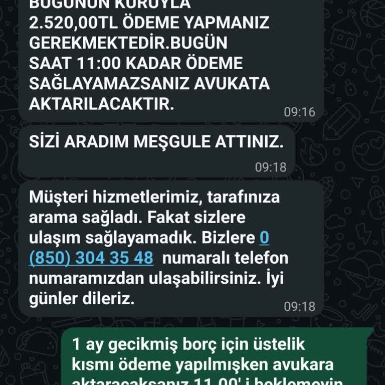 Düzenli Ödeme Yapan Müşteriye Tehdit Mesajları Gönderiliyor