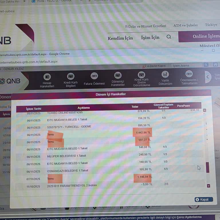 QNB Finansbank Kredi Kartımdan Temu Alışverişlerinde Fazla Ücret Çekildi