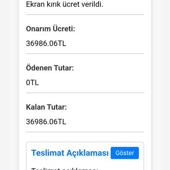 KVK Normal Kullanımda Ekranı Kırılan Telefonuma Garanti Dışı Denilerek Yüksek Ücret İstendi