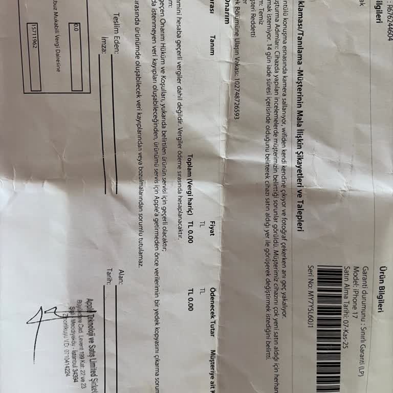 Yeni Aldığım İphone 17'de Sürekli Sorunlar Ve Değişim Talebim Reddedildi