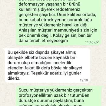Yeni Alınan Etek Takımında Hızlı Deformasyon Ve İlgisiz Müşteri Hizmeti