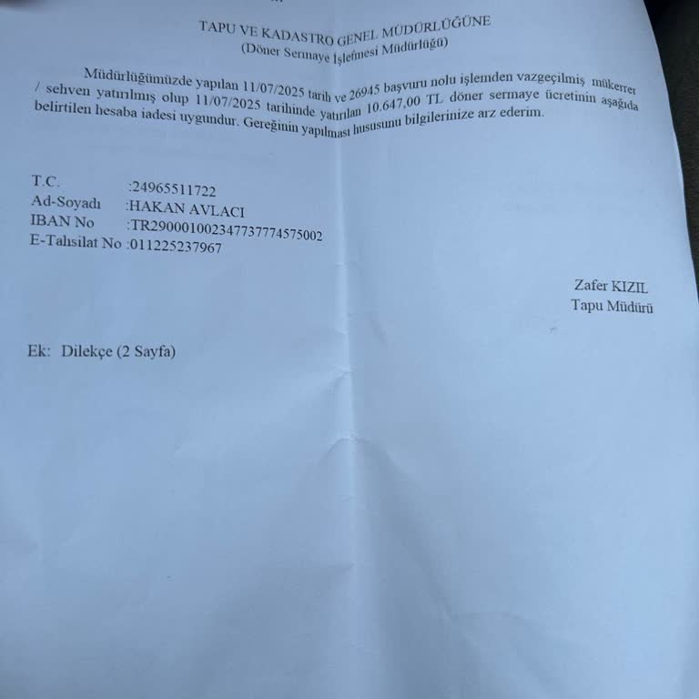 Tapu Harcı İadesi 4 Aydır Yapılmadı, Bilgilendirme Yok