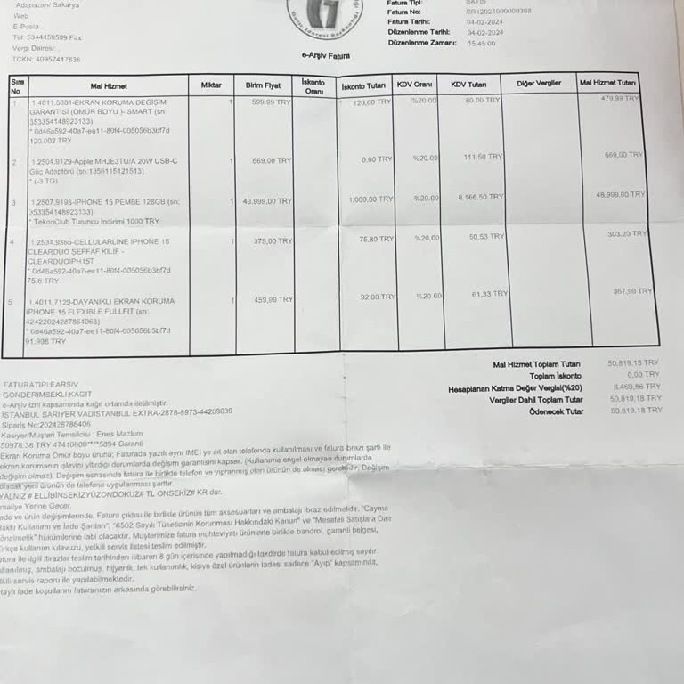 Satın Alınan Ekran Koruma Hizmetinden Faydalanamama Ve Çözüm Sunulmaması