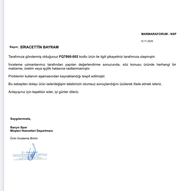 Nike Ayakkabıda Süspansiyon Sorunu Ve İade Problemi