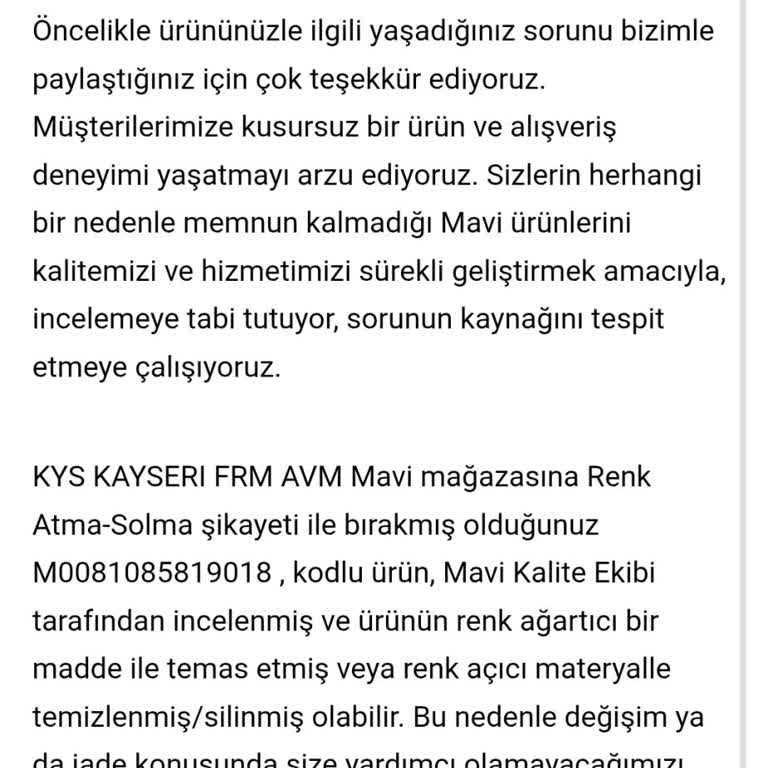 Mavi Jean Pantolonda Yıkanmadan Renk Solması Ve İnceleme Sonucu Mağduriyeti