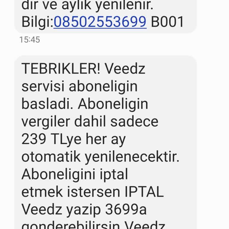 Bilgim Dışında Başlatılan Üyelik Nedeniyle Faturama Yansıtılan Yüksek Ücret