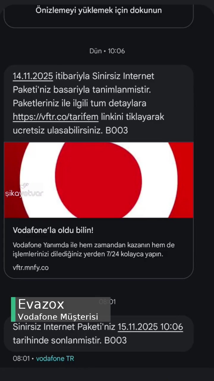 Vodafone Süresi Dolmadan Paket Süresi Doldu videonun kapak resmi