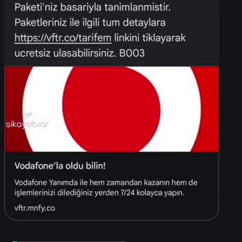 Vodafone Süresi Dolmadan Paket Süresi Doldu