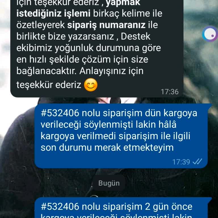 Siparişim Kargoya Verilmedi, Müşteri Hizmetlerinden Yetersiz Destek
