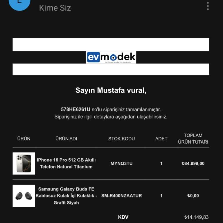 Apple 16 Pro Siparişim Kargolanmadı Ücretim İade Edilmiyor