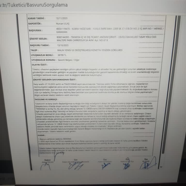 Garanti Kapsamındaki İphone 13 Ahize Sorunum Çözülmedi Mağdur Edildim
