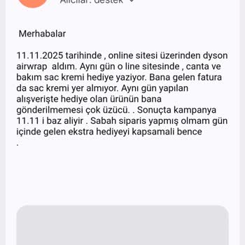 Kampanya Hediyesi Olan Saç Serumu Teslim Edilmedi