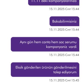 Kampanya Hediyesi Olan Saç Serumu Teslim Edilmedi