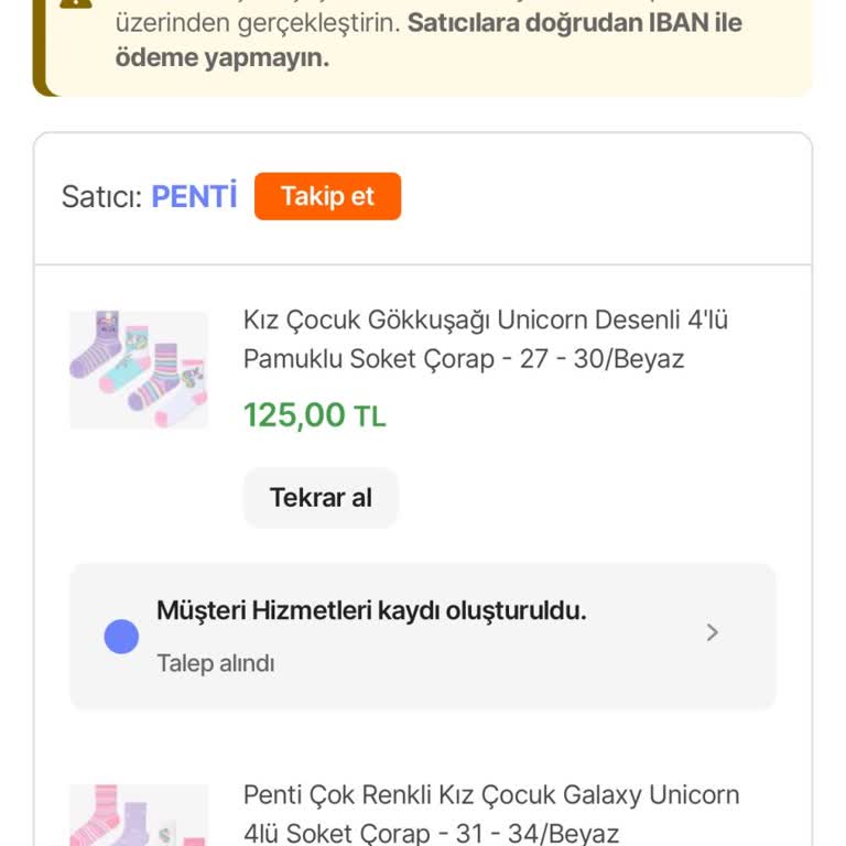 Çocuk Çorapları Siparişim Zamanında Teslim Edilmedi Ve Müşteri Hizmetlerinden Yanıt Alamadım