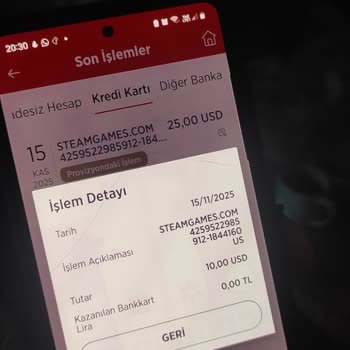 Bilgim Dışında Steam Üzerinden Kredi Kartımdan Ödeme Çekildi, Mağduriyet Yaşadım