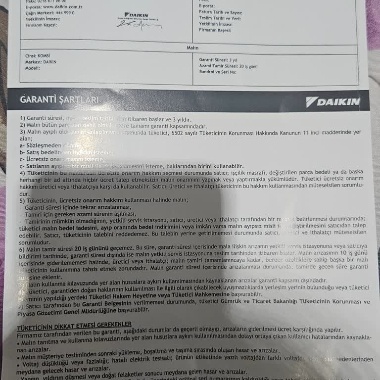 Garanti Kapsamındaki Kombiye Ücretli Tamir Dayatması