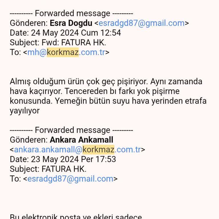 Korkmaz Vita Plus Düdüklü Tencerede Sürekli Hava Ve Su Kaçağı Sorunu