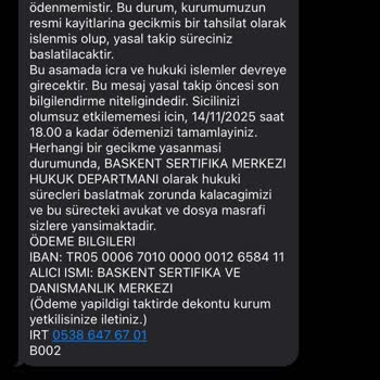 Kişisel Bilgilerimle İzinsiz Sertifika Ve Tehditkar Borç Mesajları Mağduriyeti