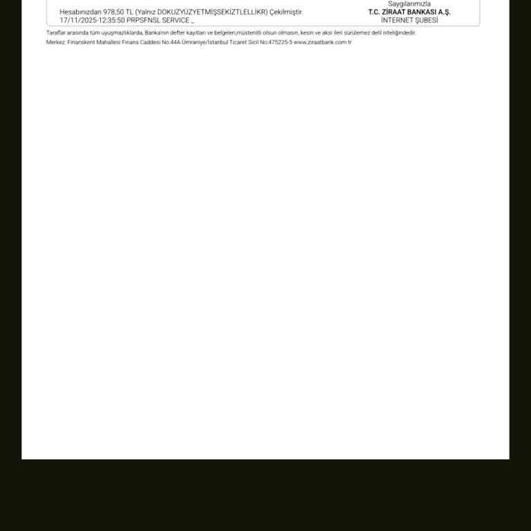Bilgim Dışında Gerçekleşen Kart İşlemlerine Ziraat Bankası'ndan Çözüm Alamıyorum