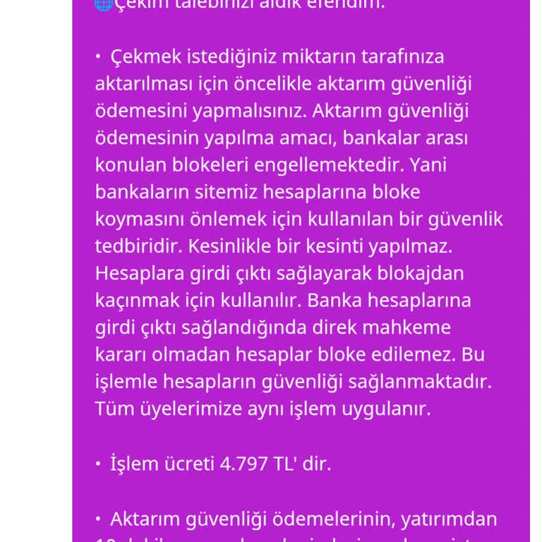 Kazanç Çekiminde Ekstra Ücret Talebiyle Mağduriyet Yaşadım