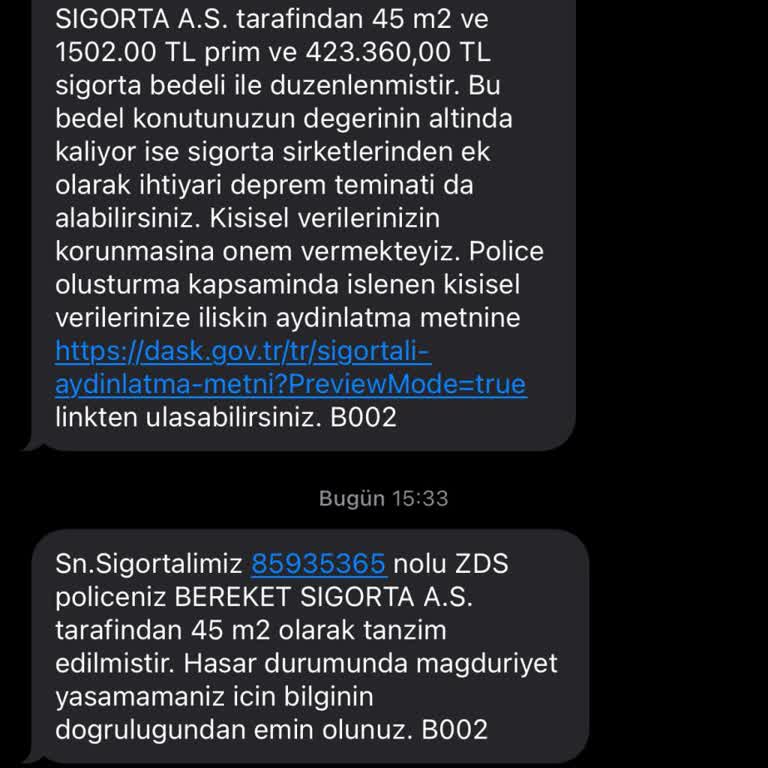 Yanlış Numaraya Gelen DASK SMS'leri Ve Kişisel Veri İhlali Endişesi