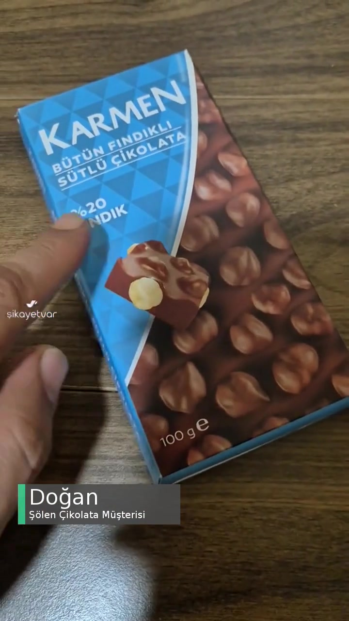 Karmen Bütün Fındıklı Sütlü Çikolata Aldım, Görsel Yanıltıcı! videonun kapak resmi