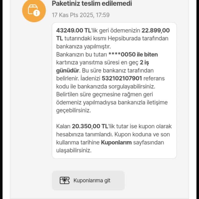 Kampanya Koşullarıyla Satın Aldığım Ürün Teslim Edilmedi, Mağduriyetim Giderilmedi