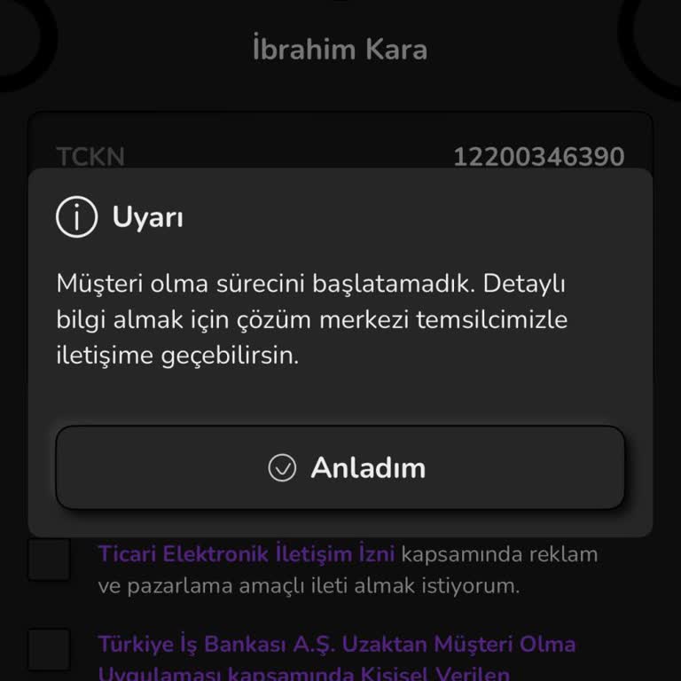 Nays Uygulamasında Müşteri Doğrulama Süreci Başlatılamıyor