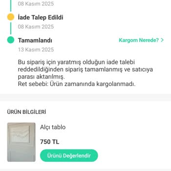 Kırık Gelen Tablo İçin İade Sürecinde Mağduriyet Ve Çözüm Eksikliği