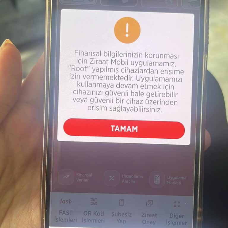 Ziraat Uygulamasına Root Nedeniyle Giriş Yapamıyorum