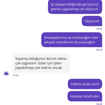 Getir Siparişim Haber Verilmeden İptal Edildi, Ücret İadesi Yapılmadı