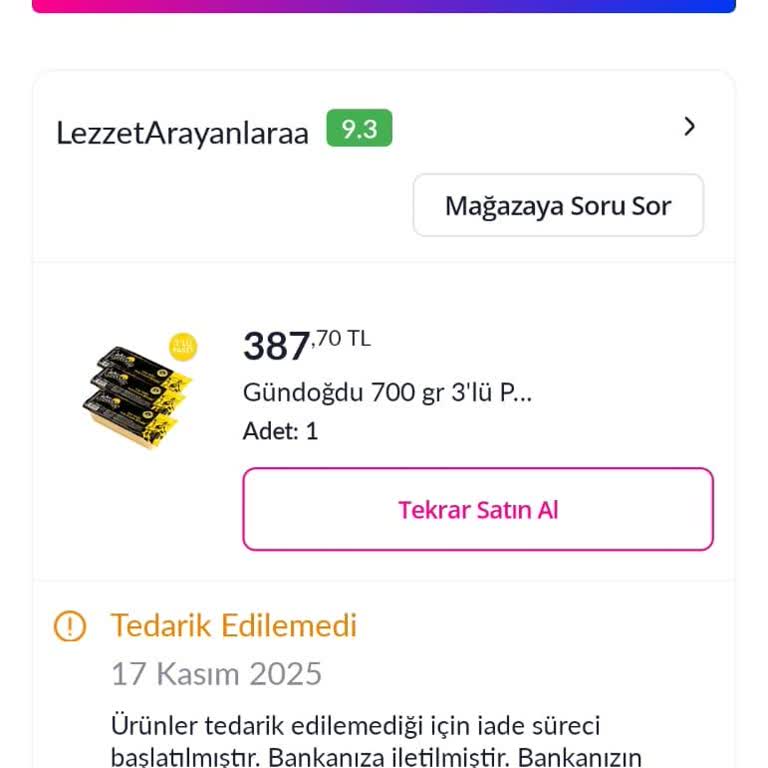 Sipariş Verilen Ürün Tedarik Edilmedi, Kupon Teklifiyle Mağduriyet Yaşadım