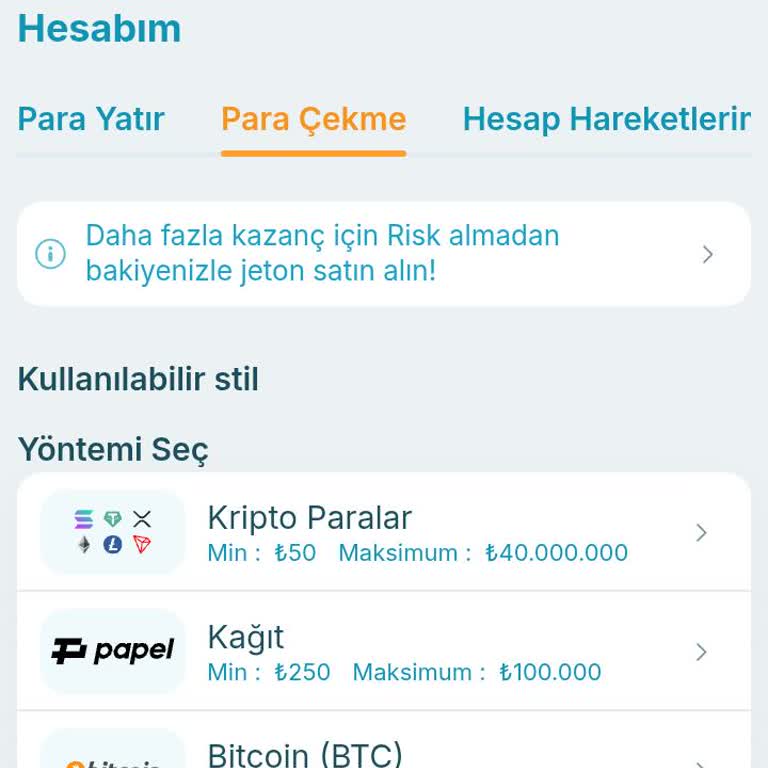 Kazandığım Ödülü Havale İle Çekemiyorum, Para Çekme Seçeneği Eksik