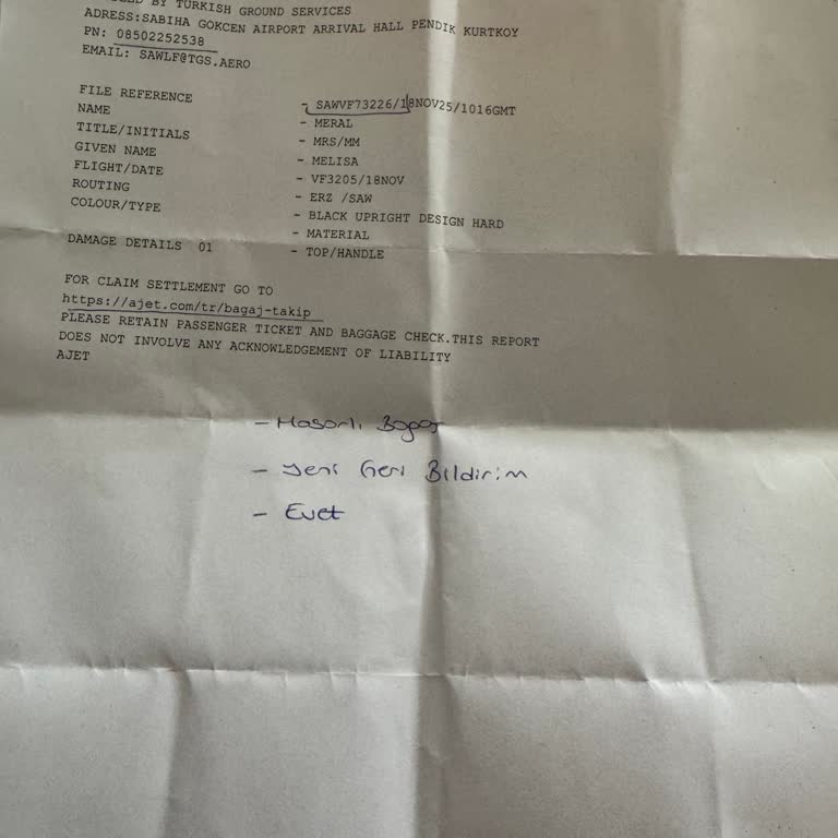 Ajet Uçuşunda Kırılan Bagajım İçin Çözüm Sunulmuyor