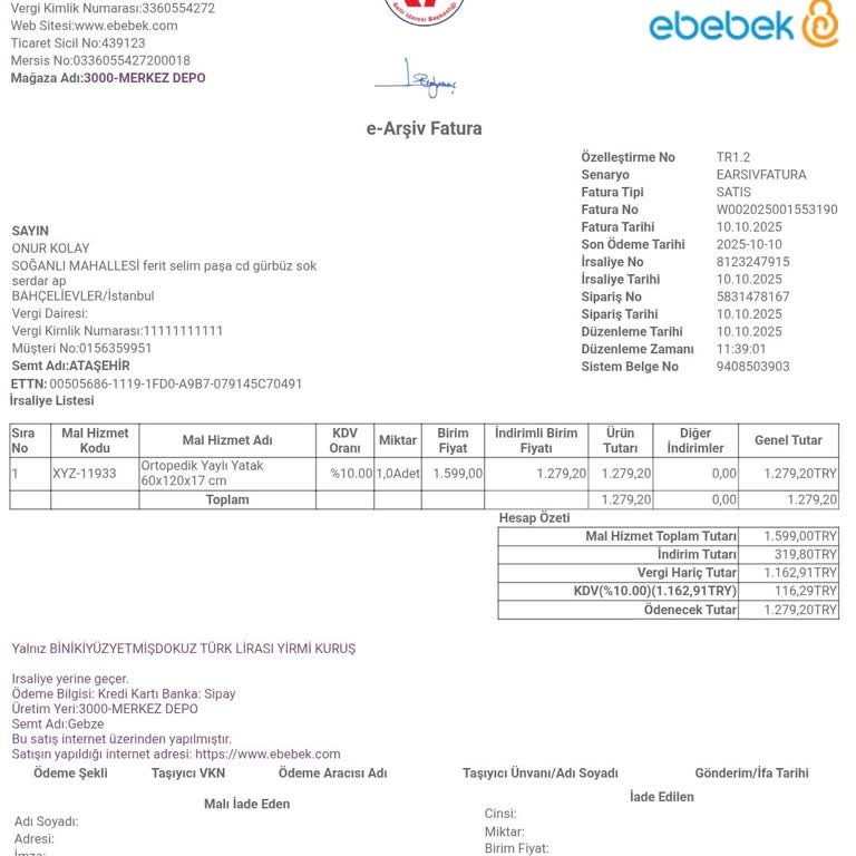 E-bebek'ten İade Edilmeyen Ücret Ve Cevapsız Müşteri Hizmetleri