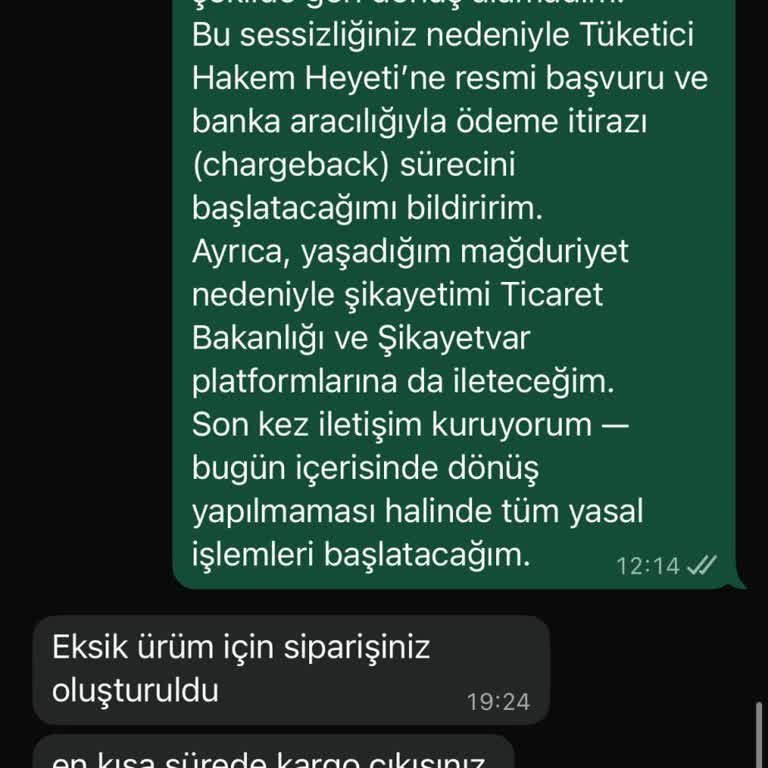 Siparişin Yarısı Teslim Edilmedi, Müşteri Hizmetleri İlgisiz Kaldı